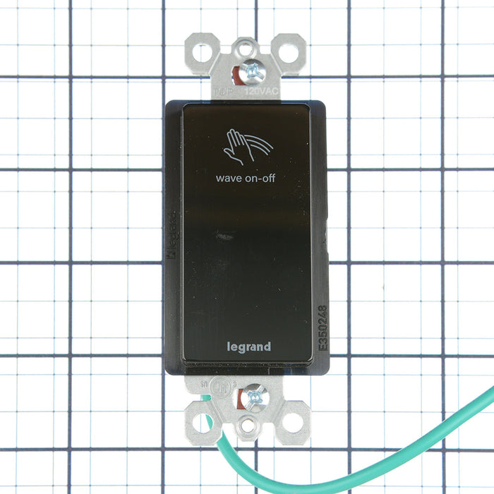 Pass and Seymour 15A 120V Radiant Wave Switch Chemical-Resistant Black (RSWV153)