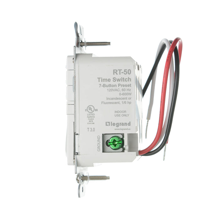 Pass And Seymour Time Switch 7-Button Count Down White (RT50W)