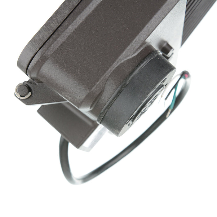 Trace-Lite Small LED Area Light Power/Color Switchable 40W/60W/80W/100W 3000K/4000K/5000K Type III 120-277VAC 0-10V Pole Mount Arm Twist Lock Photocontrol/Receptacle (RXAR-100-3-VS-CP-BR-A-TLPC)