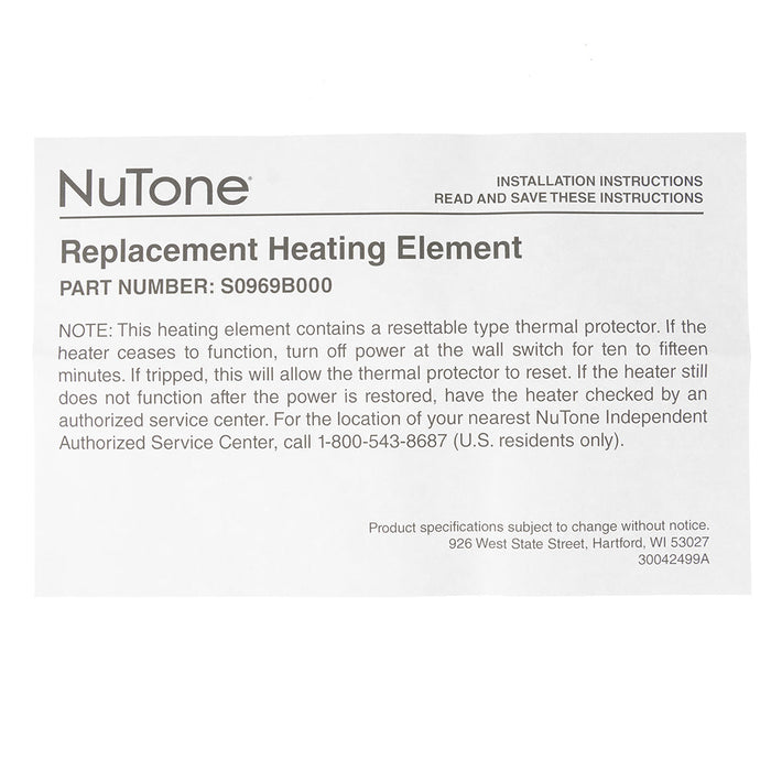 Broan-NuTone Heater Element (S0969B000)