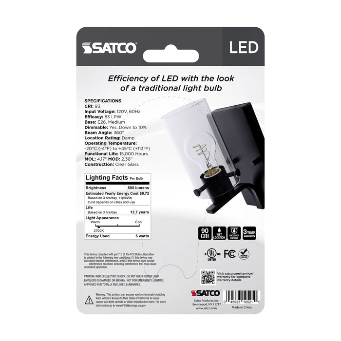 SATCO/NUVO 6W LED Reminiscent Flex Gray Coil Filament A19 Medium E26 Base 2700K Clear 120V (S10521)