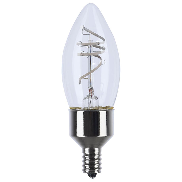 SATCO/NUVO 4W LED Reminiscent Flex Gray Coil Filament B11 Candelabra Base 2700K Clear 120V 2-Pack Priced Per Each (S10523)