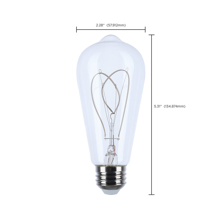 SATCO/NUVO 6W LED Reminiscent Flex Gray Filament ST19 Loop Medium E26 Base 2700K Clear 120V (S10525)