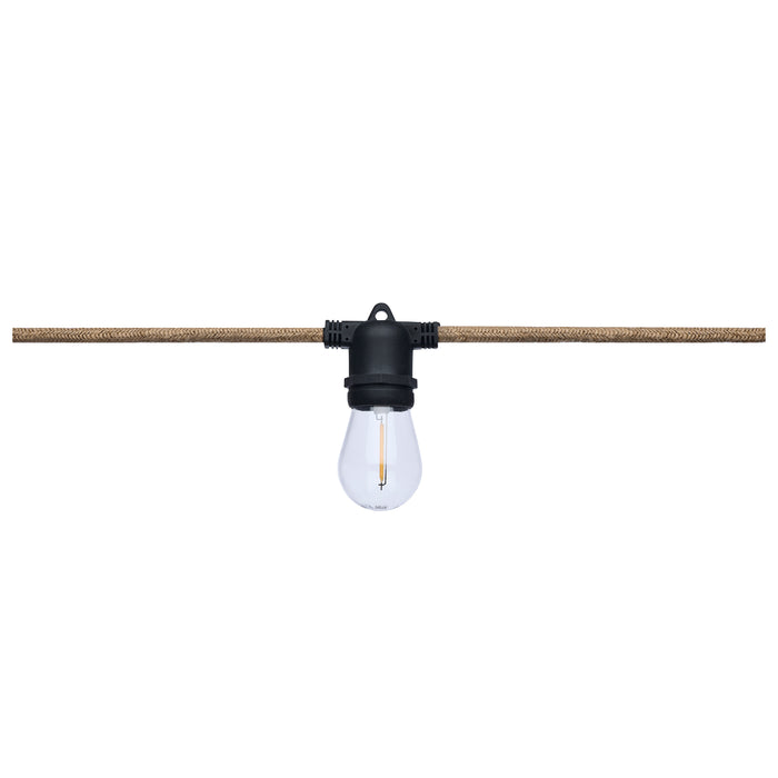 SATCO/NUVO 16 Foot LED Natural Rope String Light [10] S14 Lamps E26 Sockets 2700K 120V (S11196)