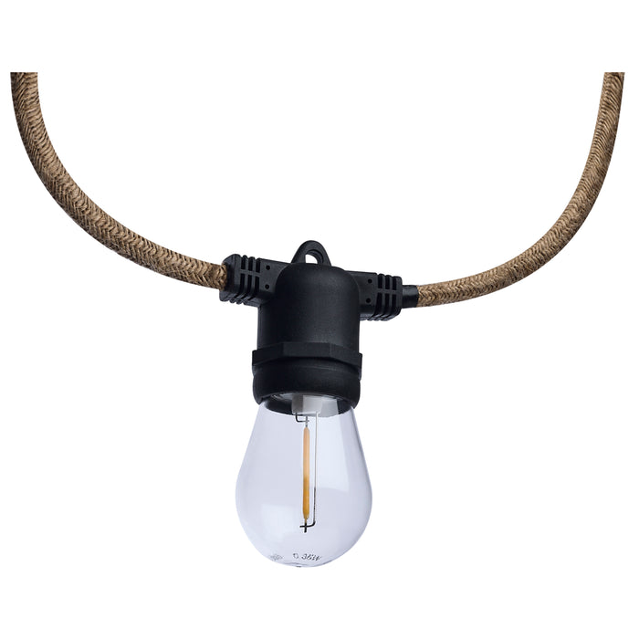 SATCO/NUVO 16 Foot LED Natural Rope String Light [10] S14 Lamps E26 Sockets 2700K 120V (S11196)