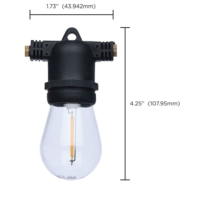 SATCO/NUVO 16 Foot LED Natural Rope String Light [10] S14 Lamps E26 Sockets 2700K 120V (S11196)