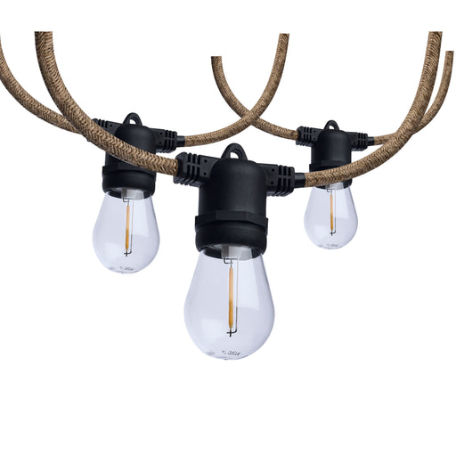 SATCO/NUVO 16 Foot LED Natural Rope String Light [10] S14 Lamps E26 Sockets 2700K 120V (S11196)