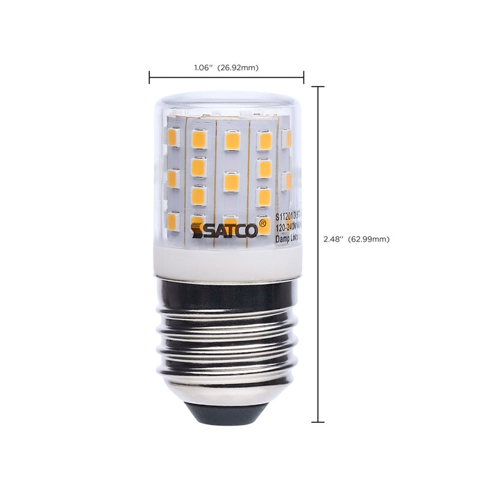 SATCO/NUVO 3.5W T14 LED 3000K European Medium E27 Base Clear Finish Appliance Lamp 120-240V (S11201)