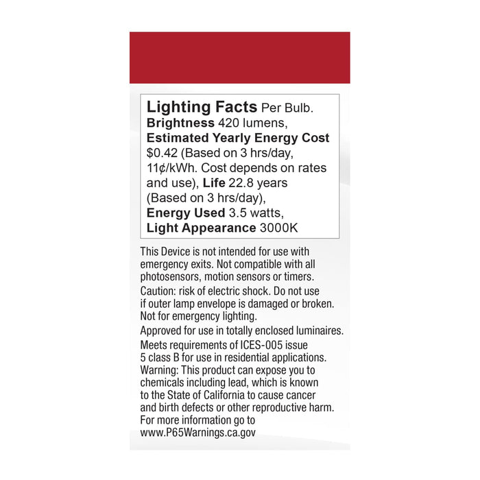 SATCO/NUVO 3.5W LED T14 E26 Base 3000K Clear 120-240V (S11205)