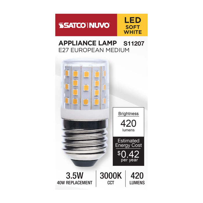 SATCO/NUVO 3.5W LED T14 E27 Base 3000K Clear 120-240V (S11207)