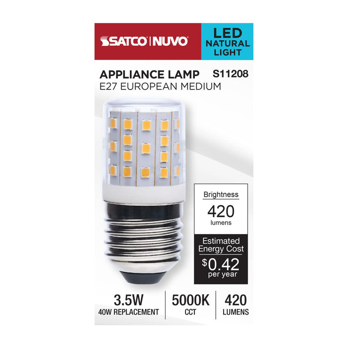SATCO/NUVO 3.5W LED T14 E27 Base 5000K Clear 120-240V (S11208)