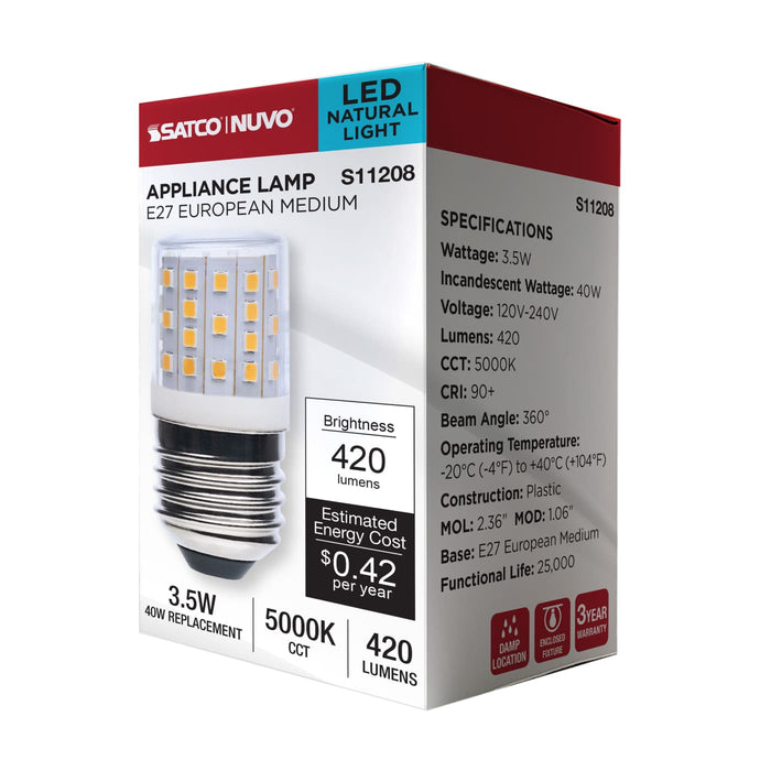 SATCO/NUVO 3.5W LED T14 E27 Base 5000K Clear 120-240V (S11208)