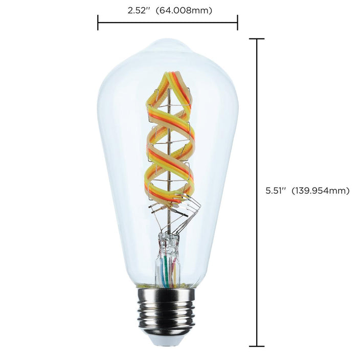 SATCO/NUVO 6W ST19 LED 2700K-5000K RGB/Tunable White Starfish IOT Clear Medium E26 Base 120V (S11240)