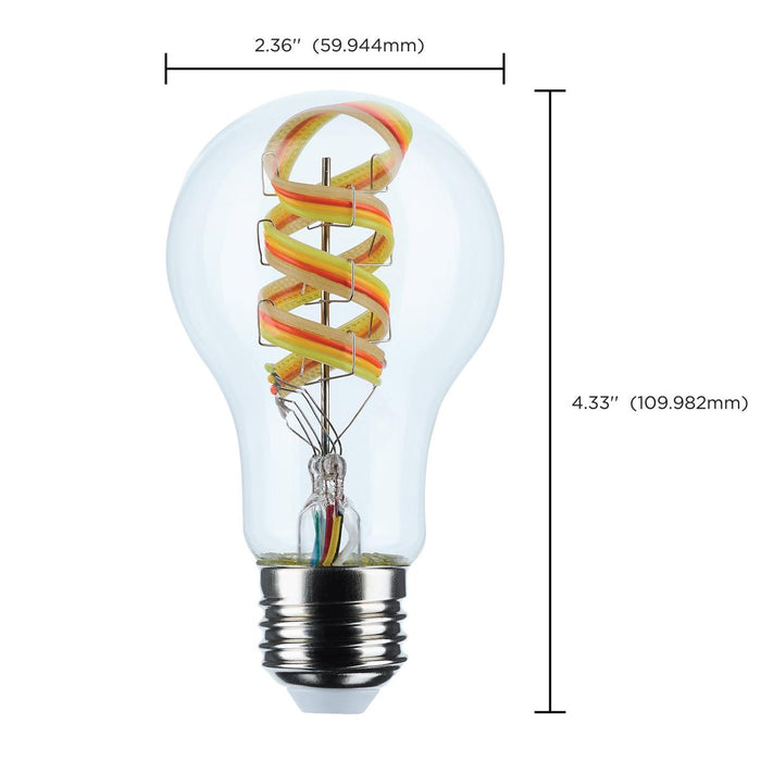 SATCO/NUVO 6W A19 LED 2700K-5000K RGB/Tunable White Starfish IOT Clear Medium E26 Base 120V (S11241)