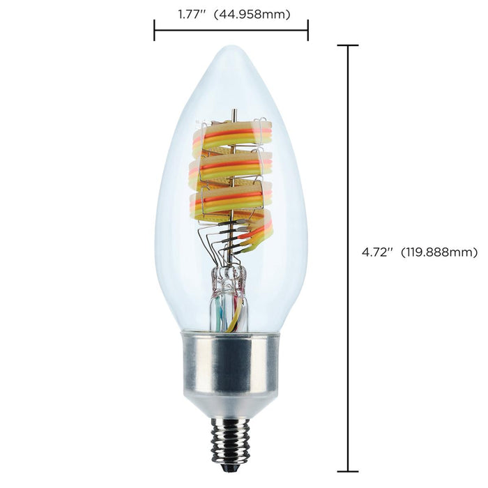 SATCO/NUVO 4W B11 LED 2700K-5000K RGB/Tunable White Starfish IOT Clear Candelabra Base 120V (S11242)