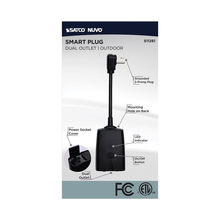 SATCO/NUVO Starfish Smart Outdoor Dual Plug-In Outlet 15 Amps 1875W 125V (S11281)