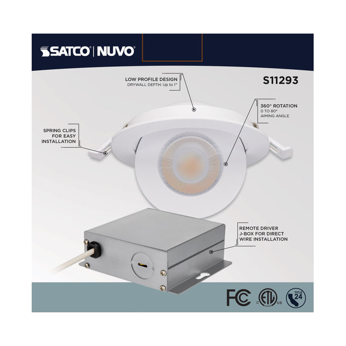 SATCO/NUVO 9W LED Gimbaled Downlight 4 Inch RGB And Tunable White Round Starfish IOT White Finish 650Lm 120-277V (S11293)