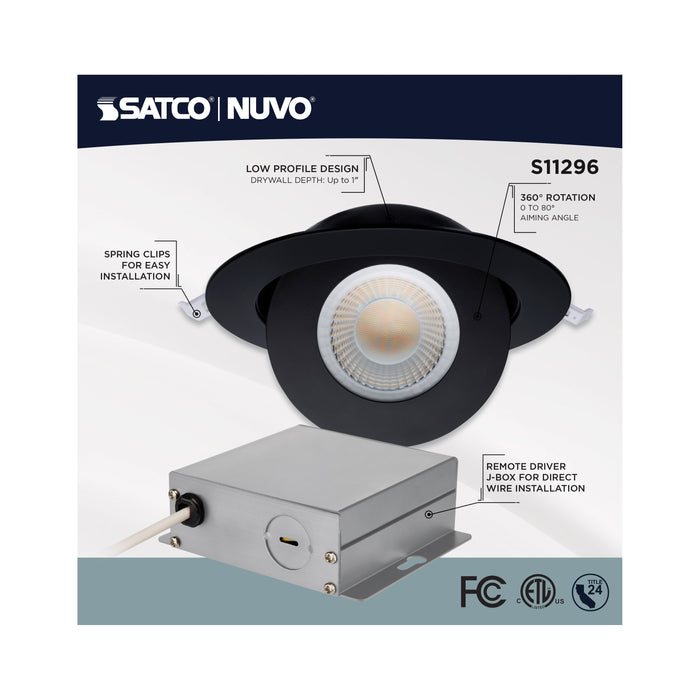 SATCO/NUVO 15W LED Gimbaled Downlight 6 Inch RGB And Tunable White Round Starfish IOT Black Finish 1200Lm 120-277V (S11296)