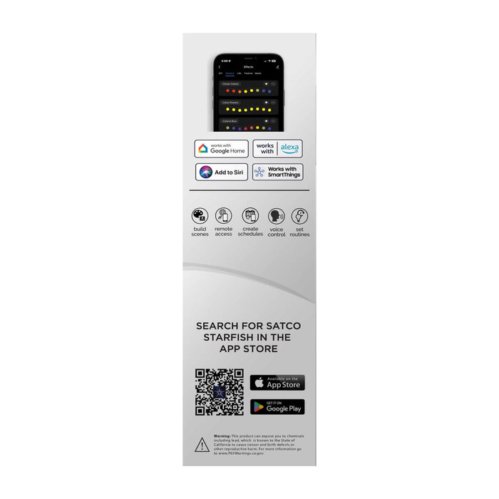 SATCO/NUVO Starfish Smart LED Eave Light Kit 50 Foot 24W 120V RGBTW With Light Strands-Driver-Controller/Receiver-IR Remote-Mounting Accessories (S11297)