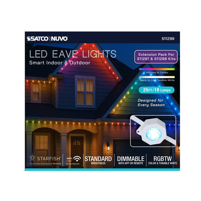 SATCO/NUVO Starfish 25 Foot 18-Lamp LED Eave Light Extension (S11299)