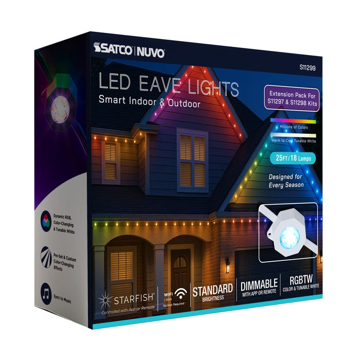 SATCO/NUVO Starfish 25 Foot 18-Lamp LED Eave Light Extension (S11299)