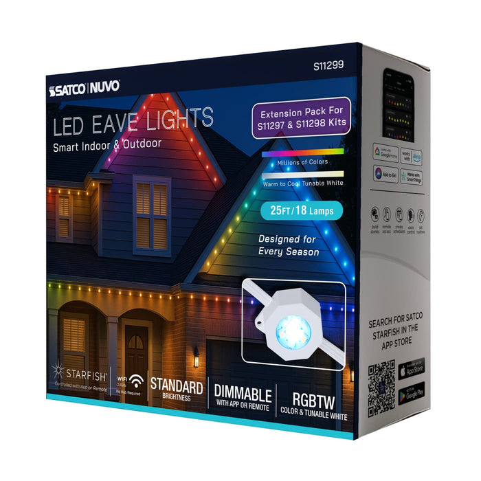SATCO/NUVO Starfish 25 Foot 18-Lamp LED Eave Light Extension (S11299)