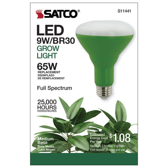 SATCO/NUVO 9W BR30 LED Full Spectrum Plant Grow Lamp Medium Base 120V (S11441)