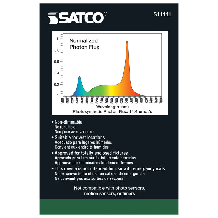 SATCO/NUVO 9W BR30 LED Full Spectrum Plant Grow Lamp Medium Base 120V (S11441)