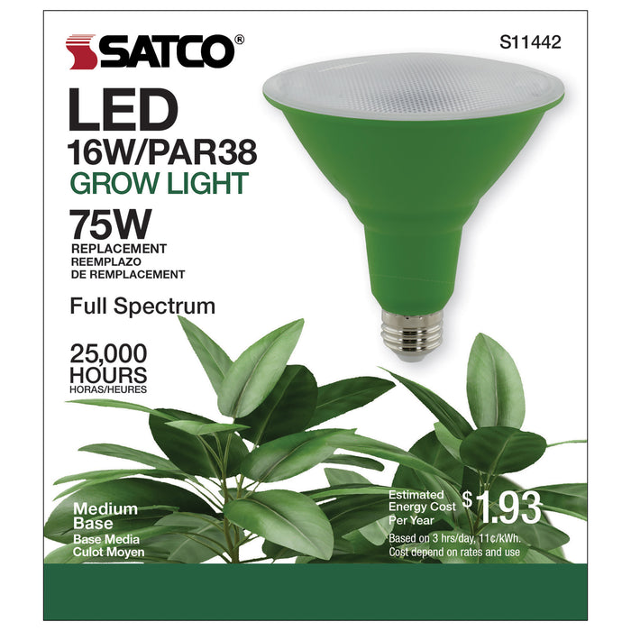 SATCO/NUVO 16W PAR38 LED Full Spectrum Plant Grow Lamp Medium Base 120V (S11442)