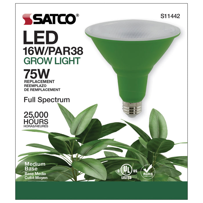 SATCO/NUVO 16W PAR38 LED Full Spectrum Plant Grow Lamp Medium Base 120V (S11442)