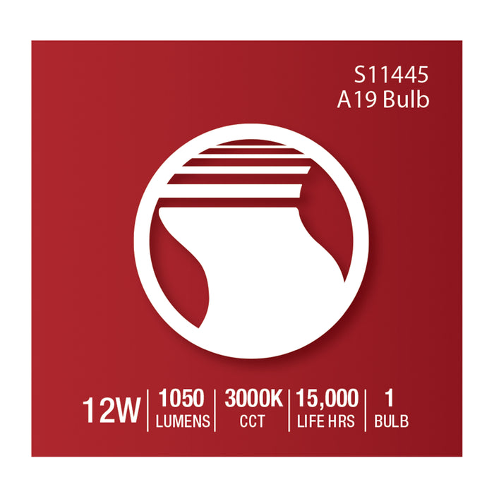SATCO/NUVO 12W A19 LED White 3000K 1050Lm 120V PIR Sensor Non-Dimmable (S11445)