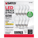 SATCO/NUVO 9W A19 LED 2700K 750Lm Non-Dimmable E26 Base 80 CRI 8-Pack (S11460)