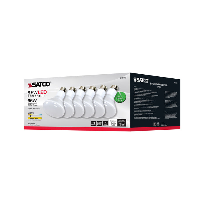 SATCO/NUVO 8.5W BR30 LED 2700K 80 CRI Medium Base 120V Dimmable 6-Pack (S11470)