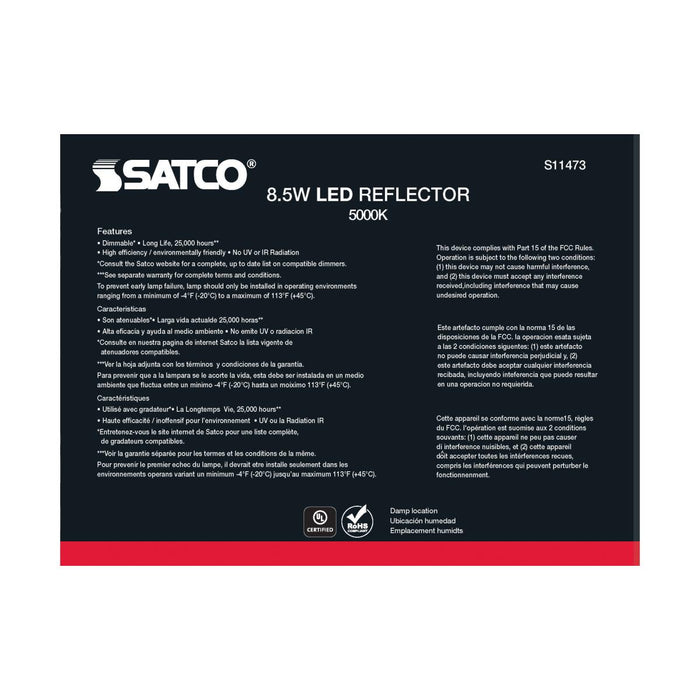 SATCO/NUVO 8.5W BR30 LED 5000K 80 CRI Medium Base 120V Dimmable 6-Pack (S11473)
