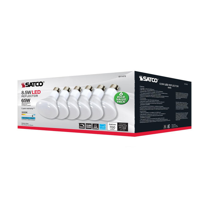 SATCO/NUVO 8.5W BR30 LED 5000K 80 CRI Medium Base 120V Dimmable 6-Pack (S11473)