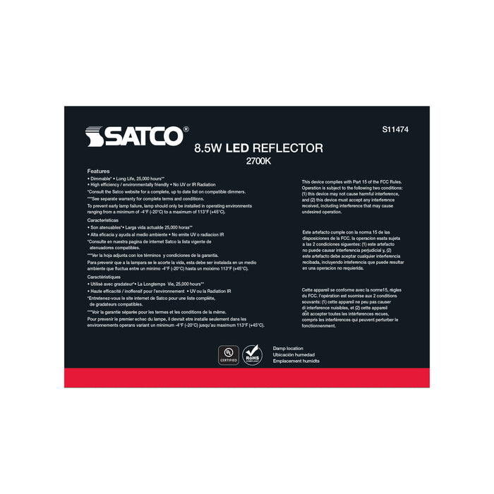 SATCO/NUVO 8.5W BR30 LED 2700K 90 CRI Medium Base 120V Dimmable 6-Pack (S11474)