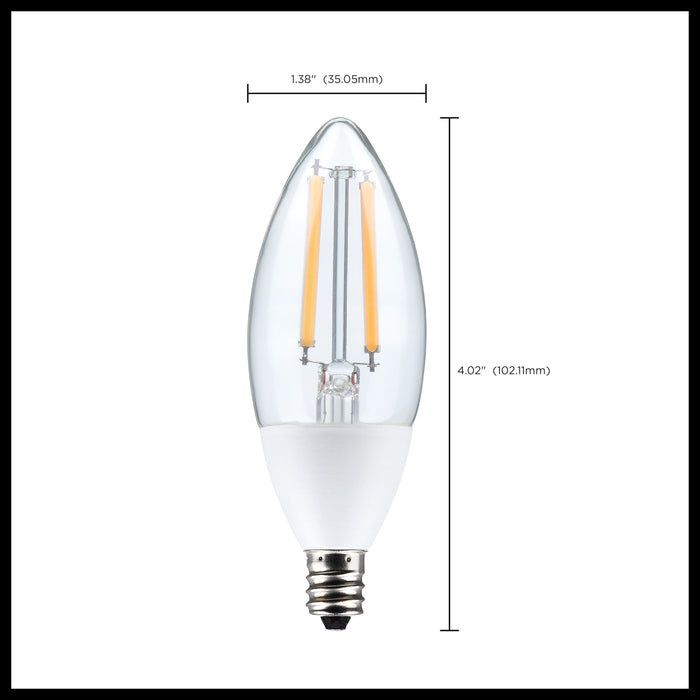 SATCO/NUVO 5W B11 Dusk To Dawn LED 2700K Candelabra Base 120V 90 CRI With Photocell (S11477)
