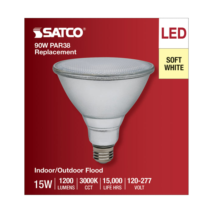 SATCO/NUVO 15W PAR38 LED 3000K Medium Base 120-277V 90 CRI (S11486)
