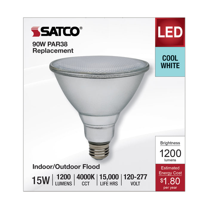 SATCO/NUVO 15W PAR38 LED 4000K Medium Base 120-277V 90 CRI (S11487)