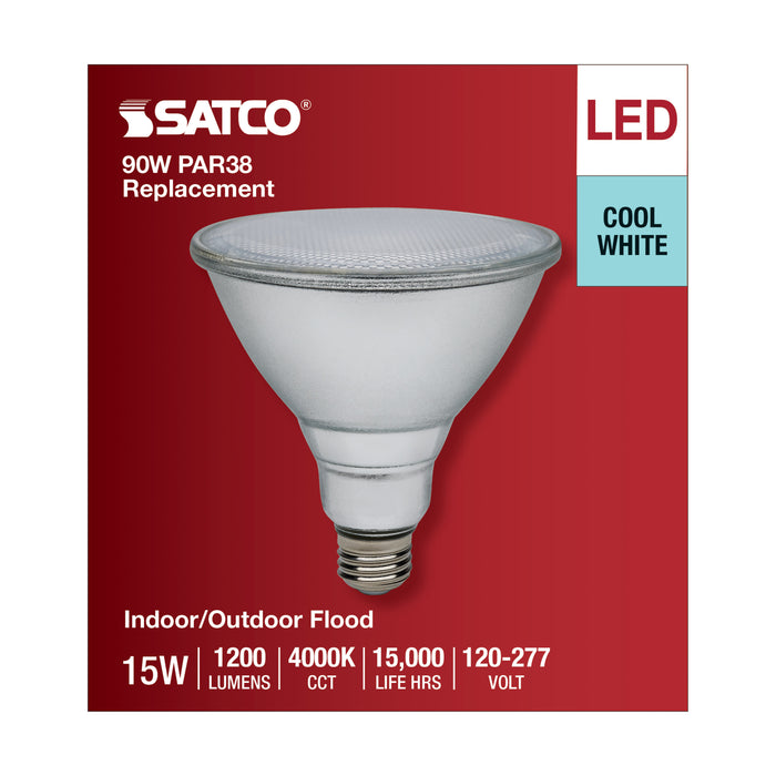 SATCO/NUVO 15W PAR38 LED 4000K Medium Base 120-277V 90 CRI (S11487)