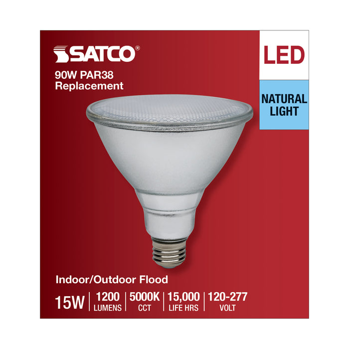 SATCO/NUVO 15W PAR38 LED 5000K Medium Base 120-277V 90 CRI (S11488)