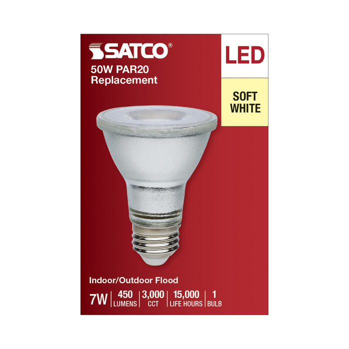 SATCO/NUVO 7W Economy LED PAR20 3000K 35 Degree Beam Angle Medium Base 120-277V Silver Finish (S11494)