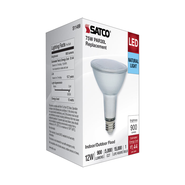 SATCO/NUVO 12W Economy LED PAR30LN 5000K 35 Degree Beam Angle Medium Base 120-277V Silver Finish (S11499)