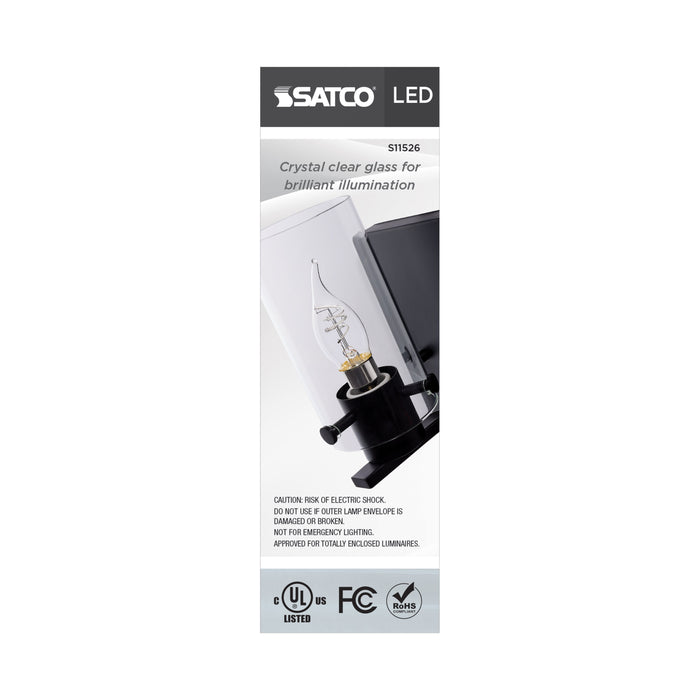 SATCO/NUVO 4W LED Flex Gray Coil Filament CA11 2700K 350Lm 120V Dimmable Candelabra E12 Base Clear (S11526)