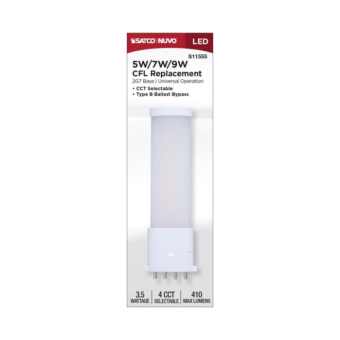 SATCO/NUVO 3.5W LED CFL Replacement Lamp 2G7 Base CCT Selectable 2700K/3000K/3500K/4000K 120-277V Non-Dimmable (S11555)