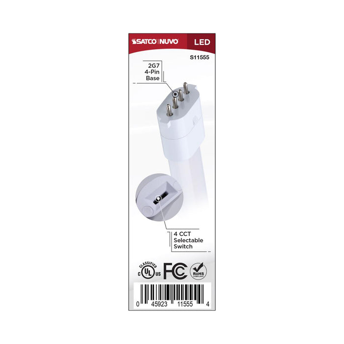 SATCO/NUVO 3.5W LED CFL Replacement Lamp 2G7 Base CCT Selectable 2700K/3000K/3500K/4000K 120-277V Non-Dimmable (S11555)