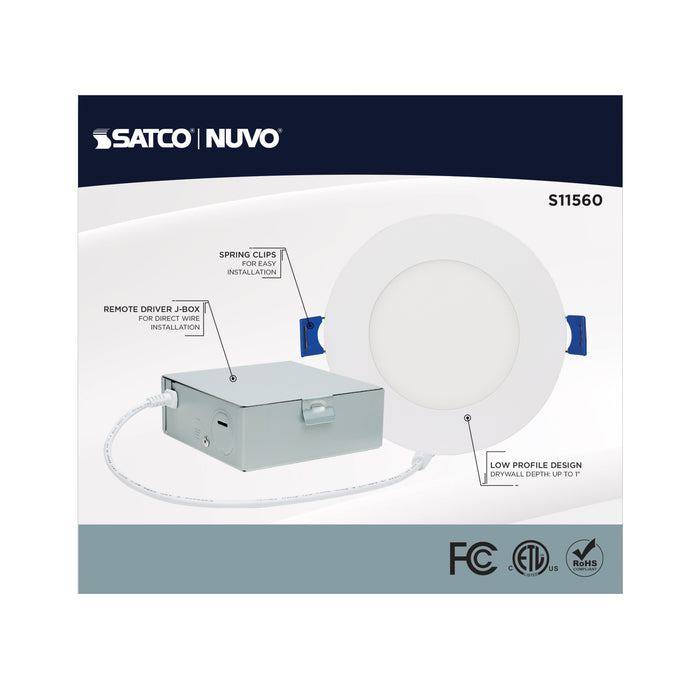 SATCO/NUVO 9W LED Direct Wire Low Profile Downlight 4 Inch Round Starfish IOT Tunable White And RGB 120V 90 CRI White Finish (S11560)
