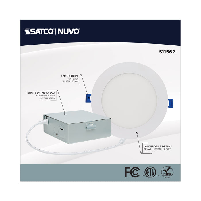 SATCO/NUVO 12W LED Direct Wire Low Profile Downlight 6 Inch Round Starfish IOT Tunable White And RGB 120V 90 CRI White Finish (S11562)
