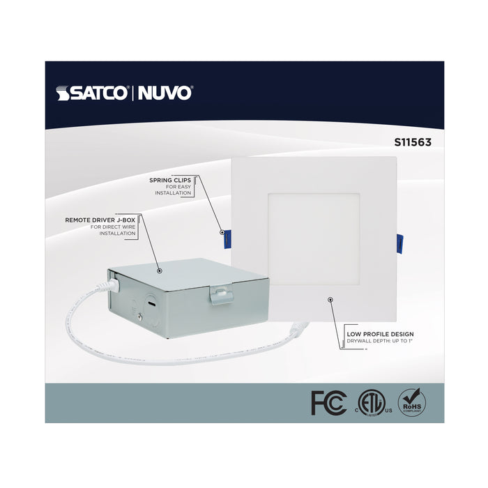 SATCO/NUVO 12W LED Direct Wire Low Profile Downlight 6 Inch Square Starfish IOT Tunable White And RGB 120V 90 CRI White Finish (S11563)