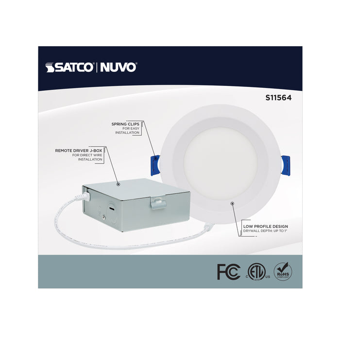 SATCO/NUVO 9W LED Direct Wire Low Profile Regress Baffle Downlight 4 Inch Round Starfish IOT Tunable White And RGB 120V 90 CRI White Finish (S11564)